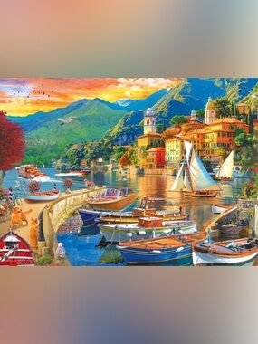 Puzzle 750 pcs - Lake Como Multicolor Scene